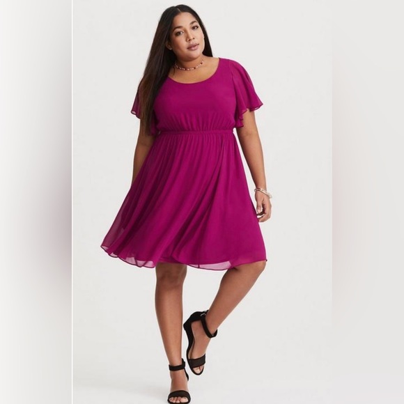 Torrid Mini Chiffon Skater Dress GUC - Picture 1 of 6